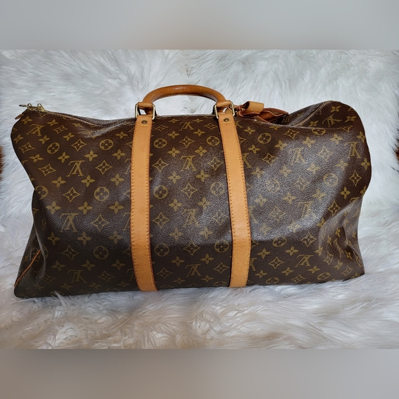 Authentic LOUIS VUITTON Monogram Keepall 55 Travel Bag - Picture 9 of 13